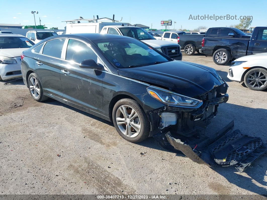 2018 Hyundai Sonata Sel+ Black vin: 5NPE34AFXJH720563