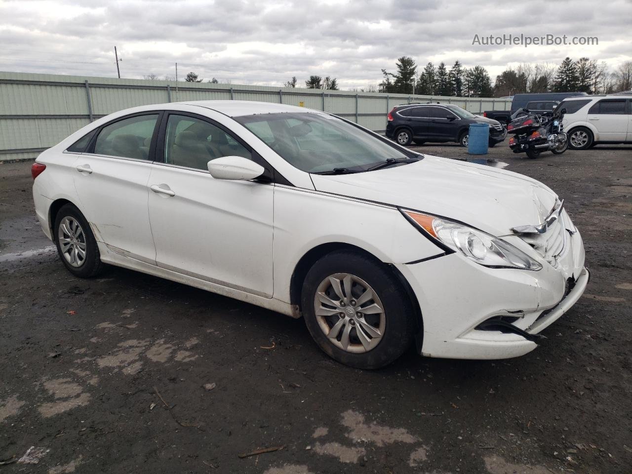 2013 Hyundai Sonata Gls White vin: 5NPEB4AC0DH551568