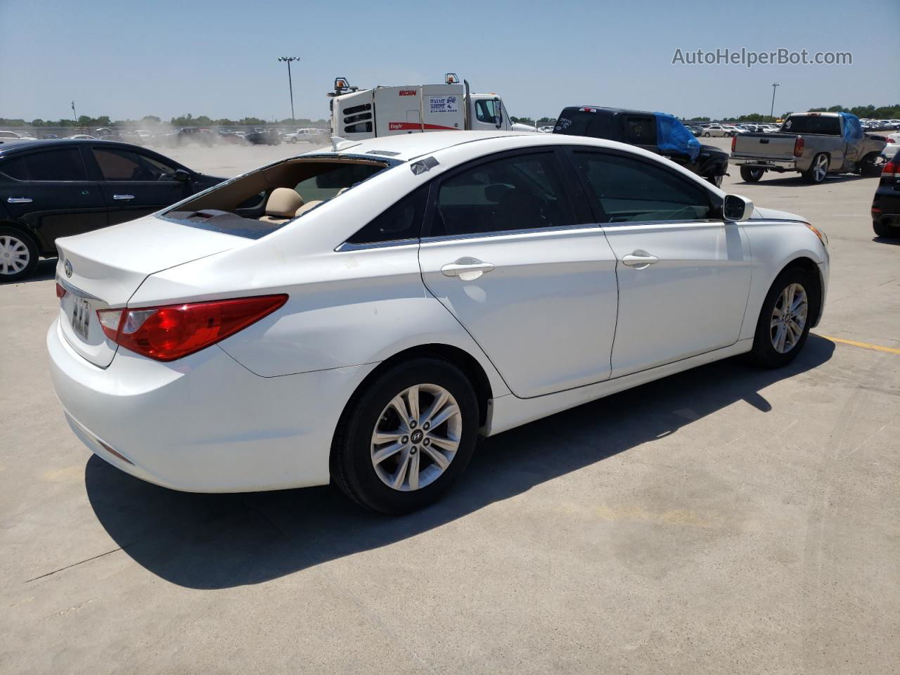 2012 Hyundai Sonata Gls White vin: 5NPEB4AC6CH450582