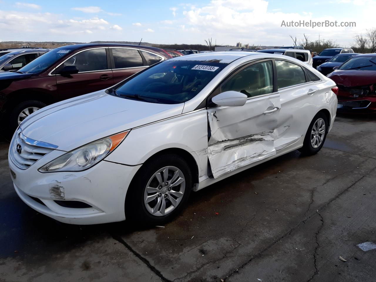 2013 Hyundai Sonata Gls White vin: 5NPEB4AC8DH586780