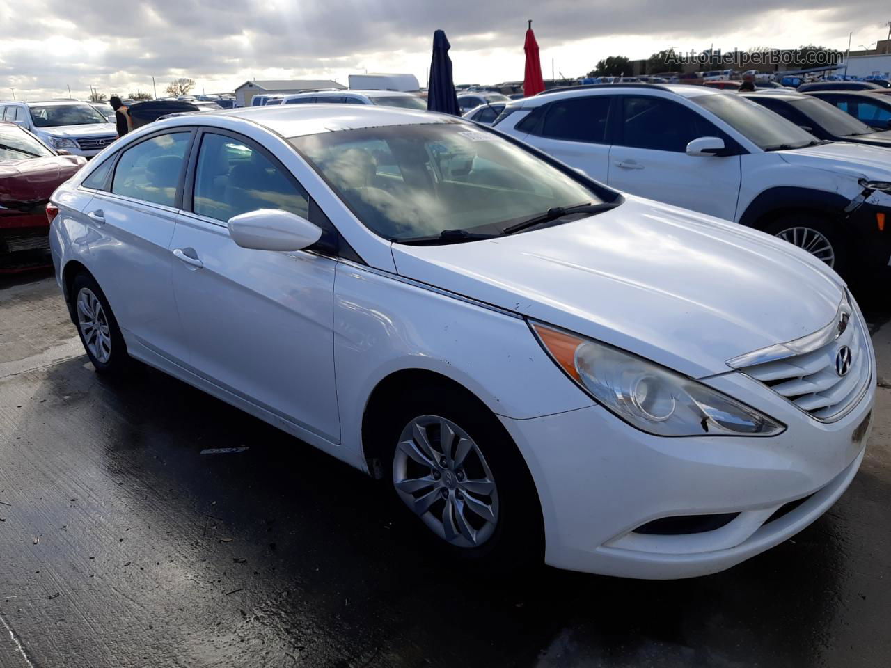 2013 Hyundai Sonata Gls White vin: 5NPEB4AC8DH586780