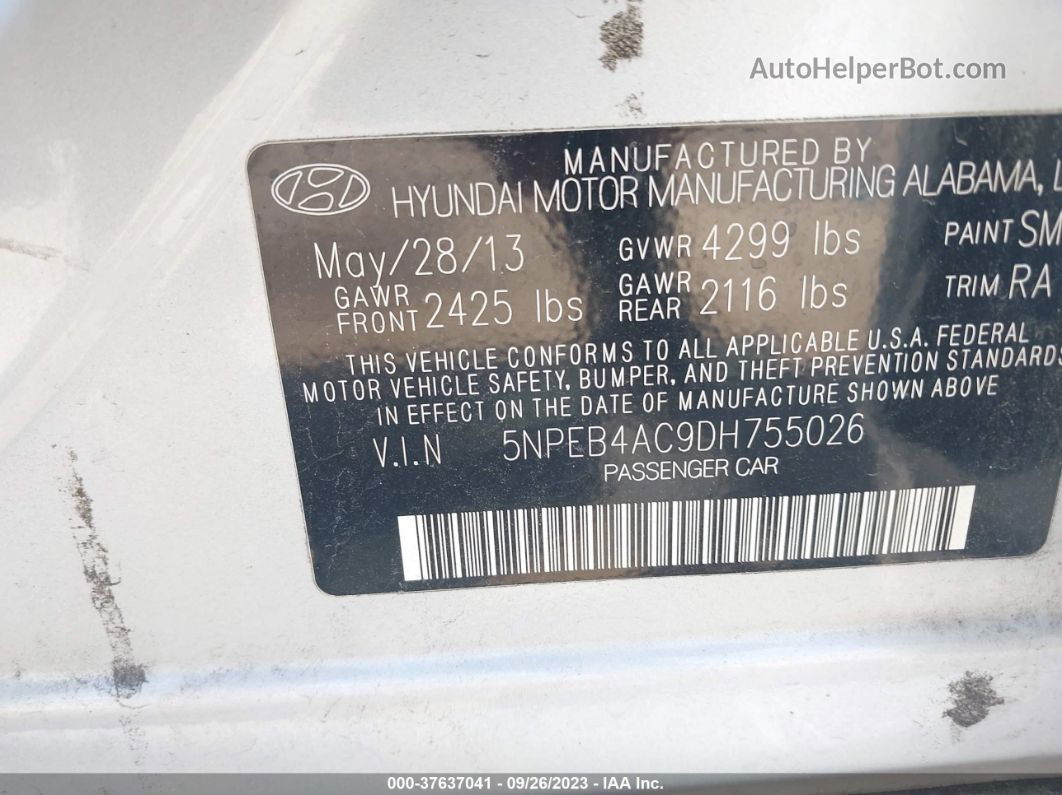 2013 Hyundai Sonata Gls Silver vin: 5NPEB4AC9DH755026
