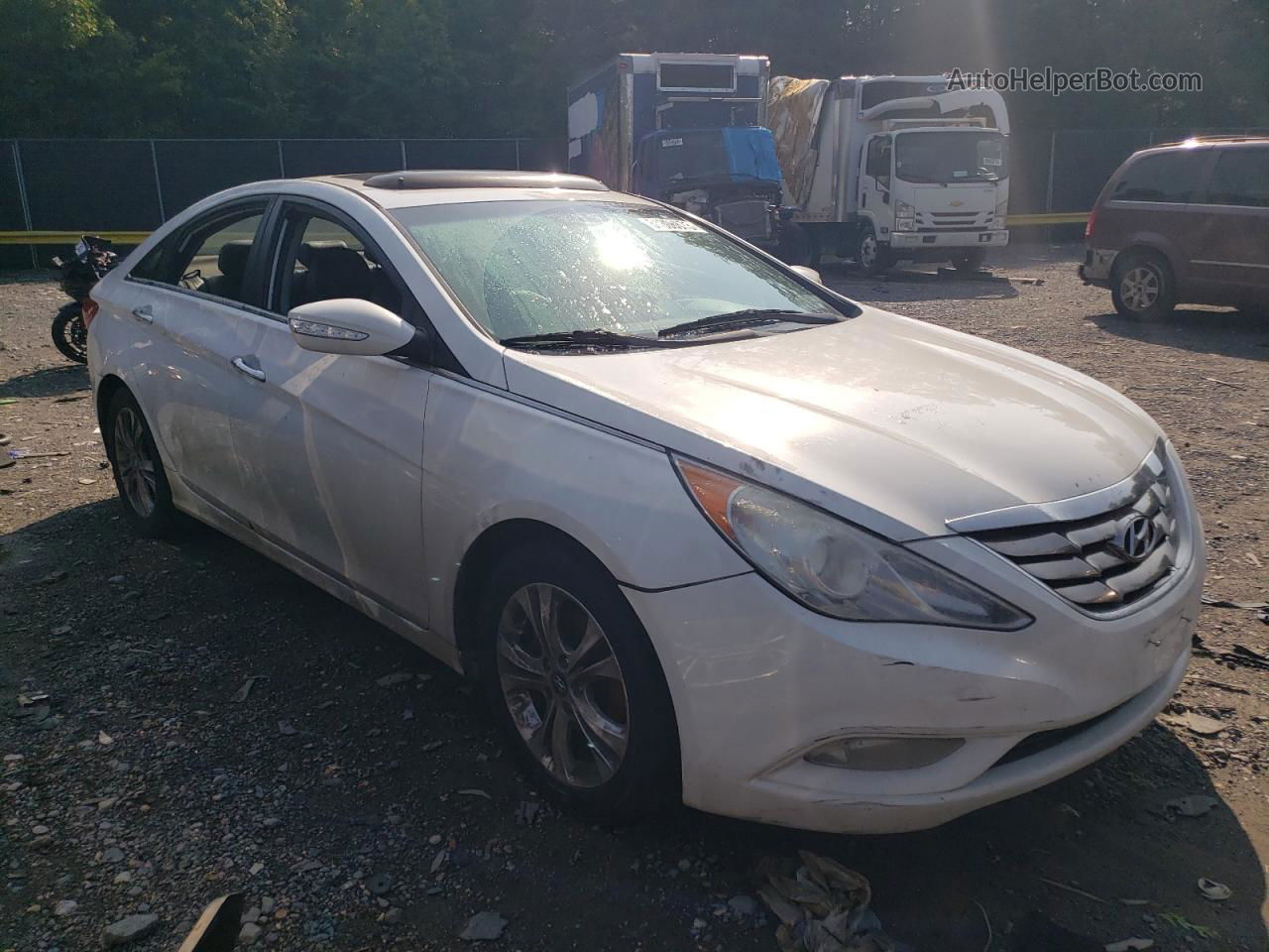 2013 Hyundai Sonata Se White vin: 5NPEC4AC1DH628333