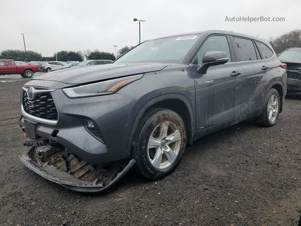 2021 Toyota Highlander Hybrid Le Gray vin: 5TDBBRCH0MS520596