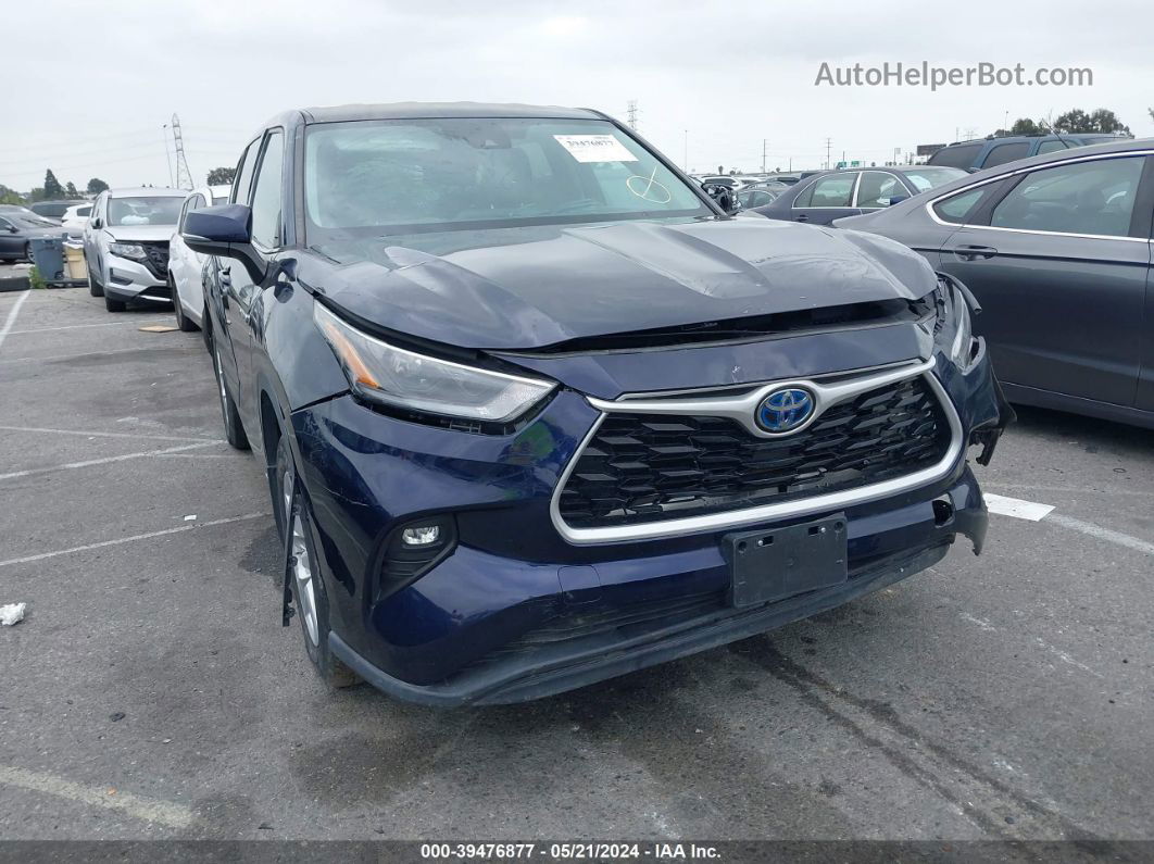 2021 Toyota Highlander Hybrid Le Blue vin: 5TDBBRCH9MS520886