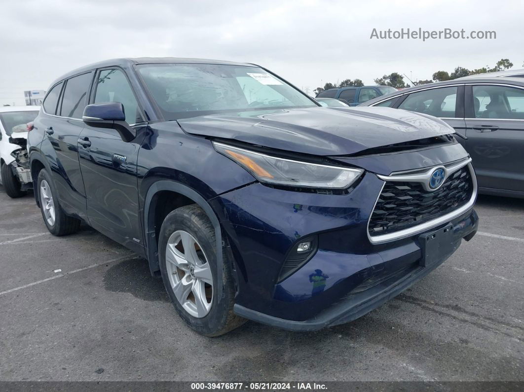 2021 Toyota Highlander Hybrid Le Blue vin: 5TDBBRCH9MS520886