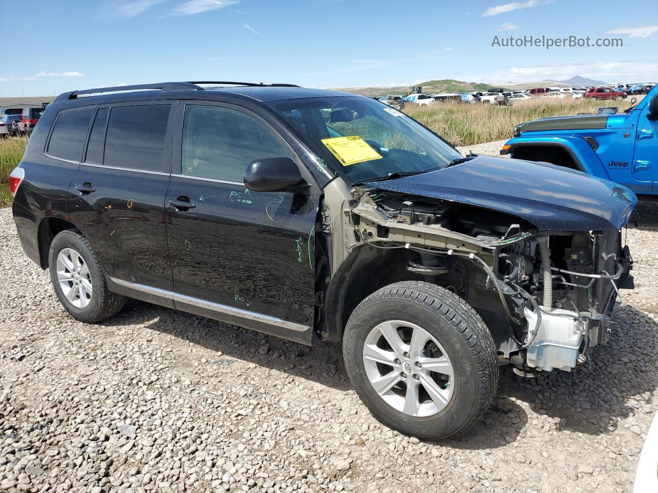 2011 Toyota Highlander Base Черный vin: 5TDBK3EH1BS071503