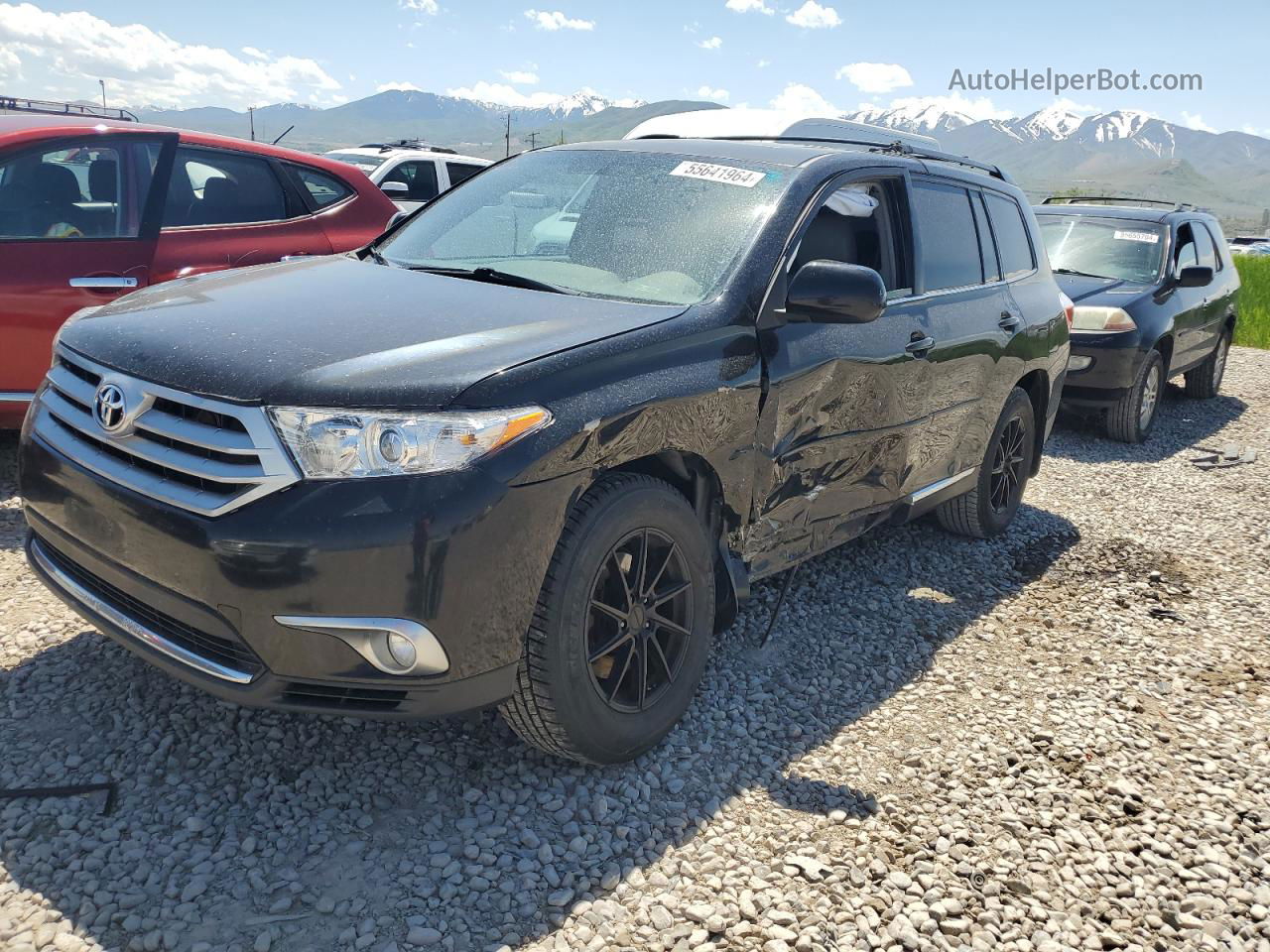 2011 Toyota Highlander Base Black vin: 5TDBK3EH5BS092385