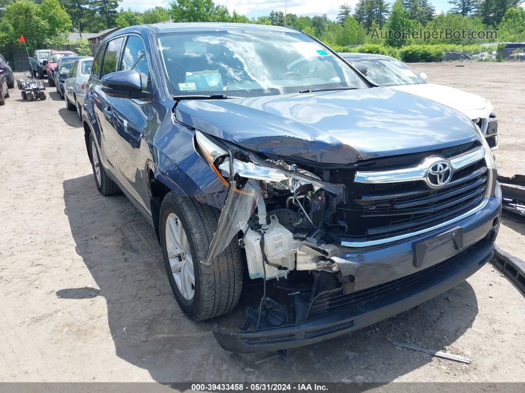 2016 Toyota Highlander Le V6 Blue vin: 5TDBKRFH0GS240581