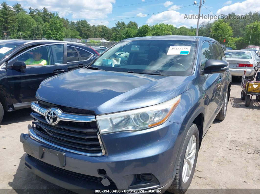 2016 Toyota Highlander Le V6 Blue vin: 5TDBKRFH0GS240581