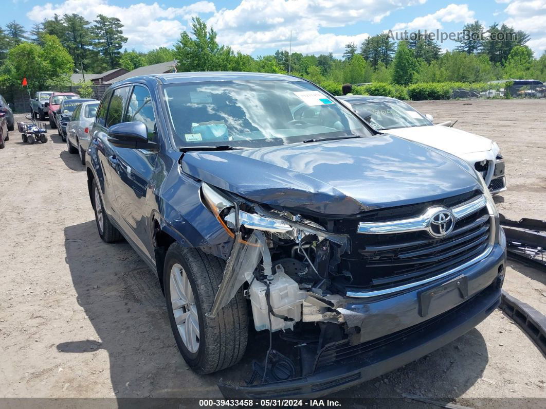 2016 Toyota Highlander Le V6 Blue vin: 5TDBKRFH0GS240581