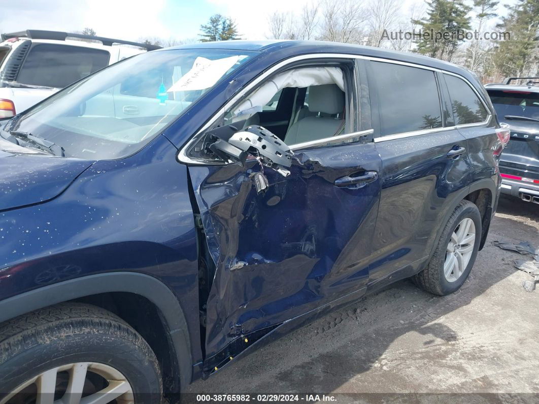 2016 Toyota Highlander Le V6 Blue vin: 5TDBKRFH4GS266987