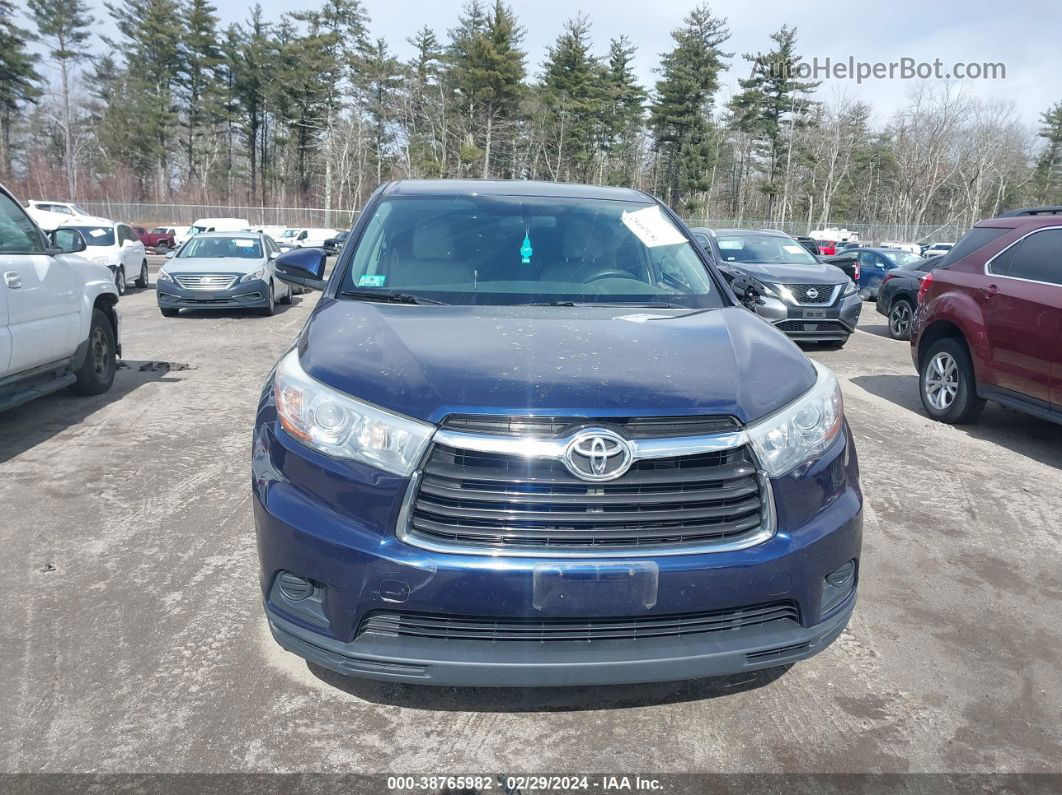 2016 Toyota Highlander Le V6 Blue vin: 5TDBKRFH4GS266987