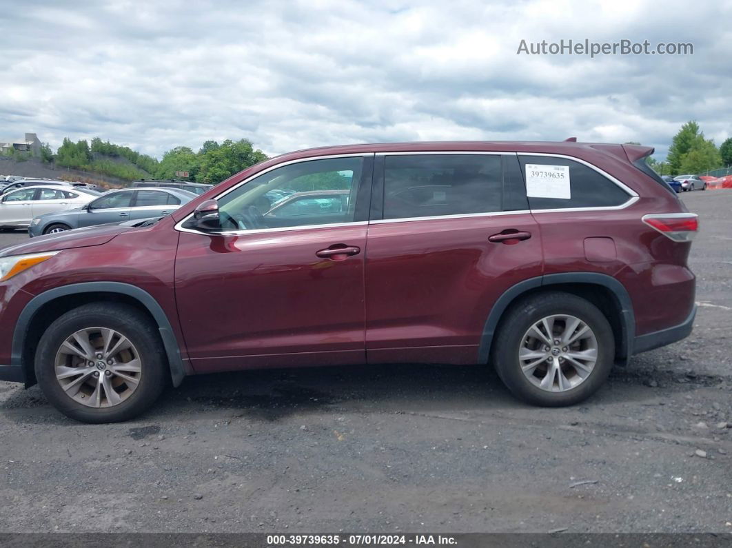 2016 Toyota Highlander Le Plus V6 Maroon vin: 5TDBKRFH5GS262317