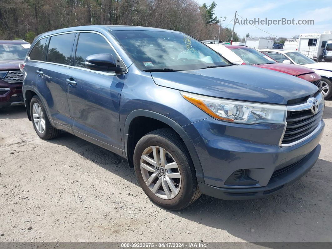 2016 Toyota Highlander Le V6 Blue vin: 5TDBKRFH9GS266399