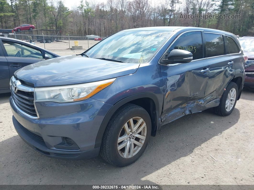 2016 Toyota Highlander Le V6 Blue vin: 5TDBKRFH9GS266399