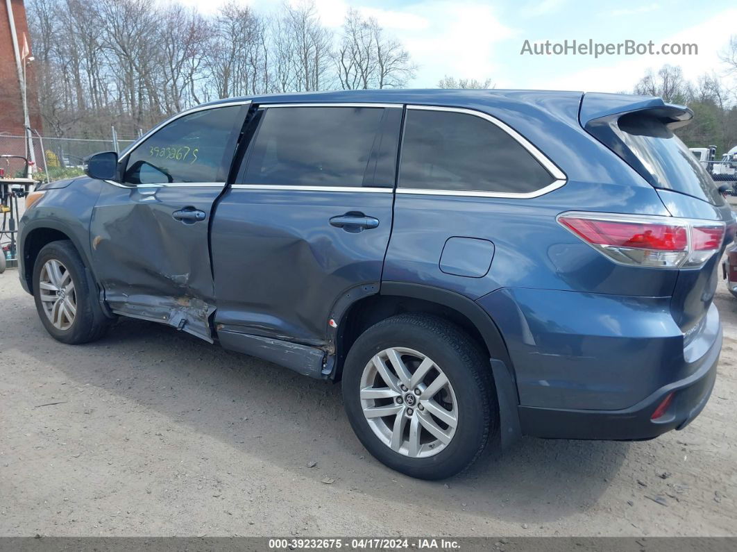 2016 Toyota Highlander Le V6 Blue vin: 5TDBKRFH9GS266399