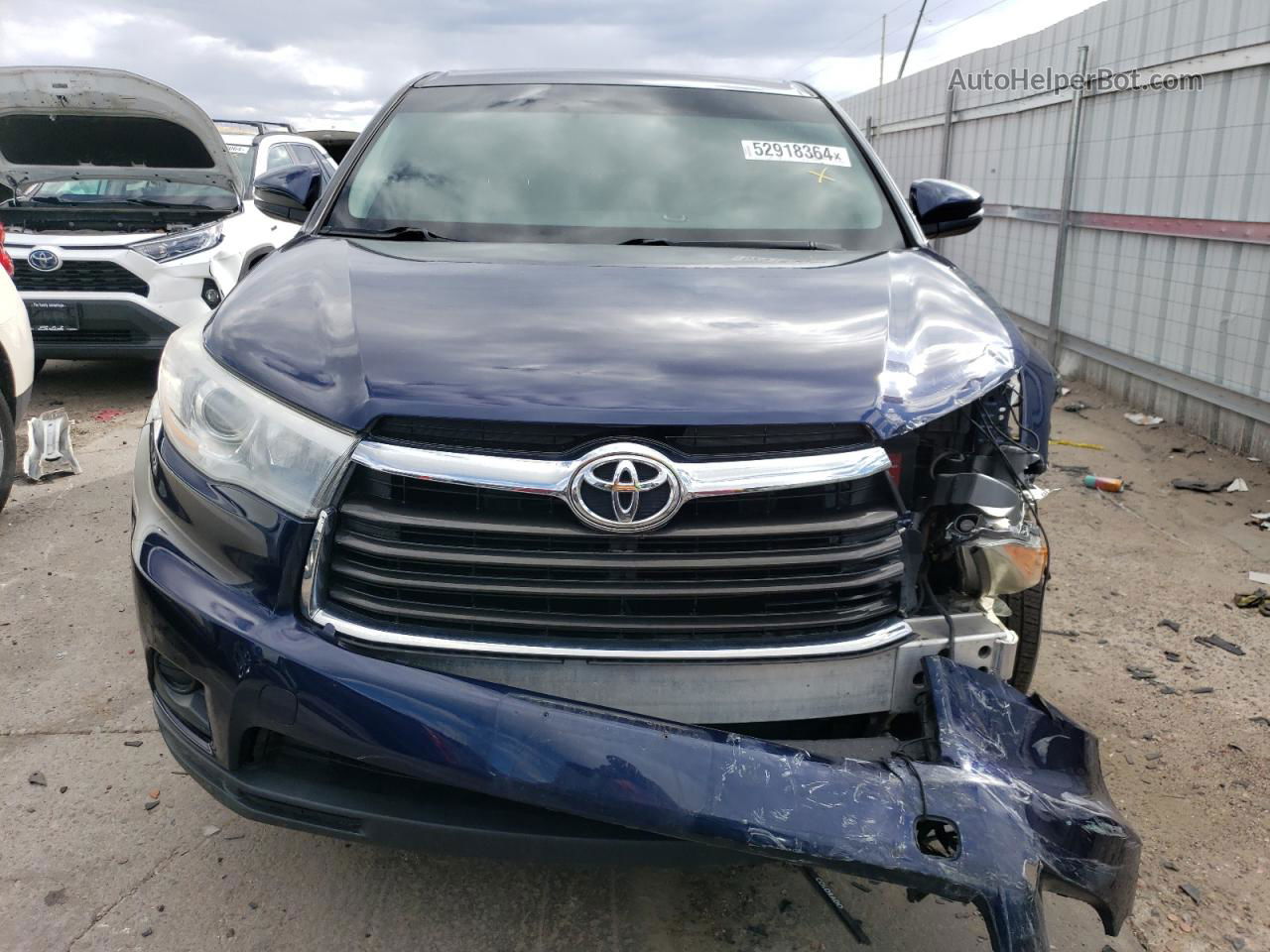 2016 Toyota Highlander Le Blue vin: 5TDBKRFH9GS337133