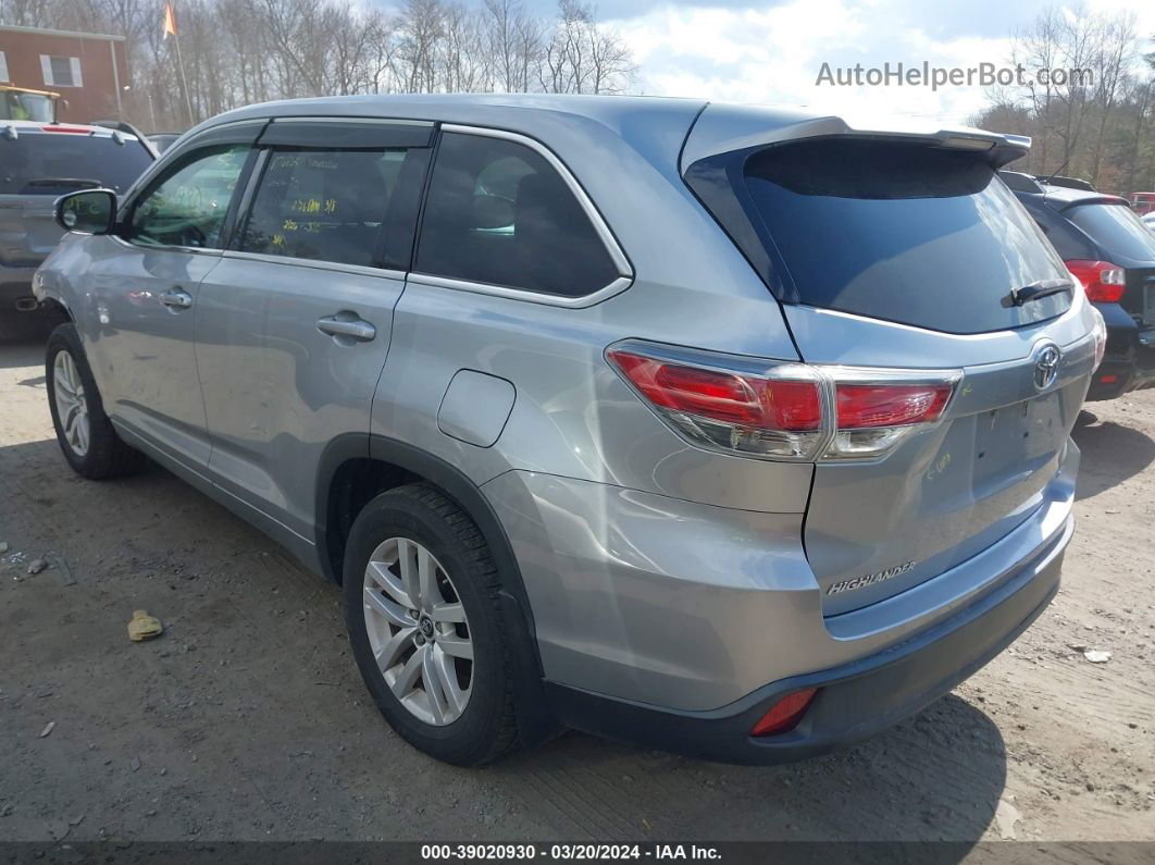 2016 Toyota Highlander Le V6 Silver vin: 5TDBKRFHXGS298388