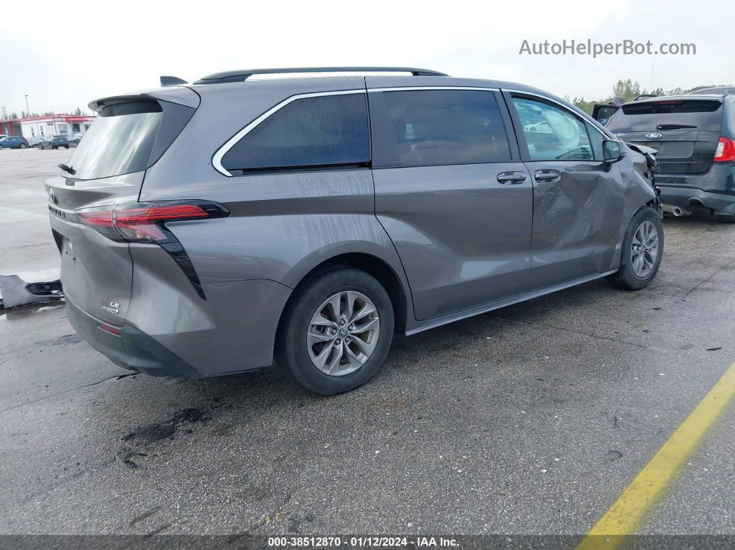 2022 Toyota Sienna Le Серый vin: 5TDBRKEC3NS110462