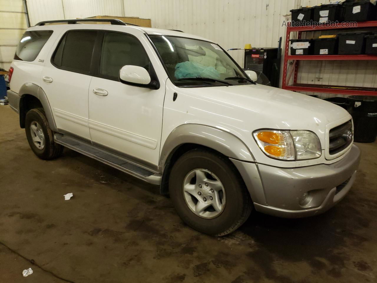 2002 Toyota Sequoia Sr5 White vin: 5TDBT44A02S064775