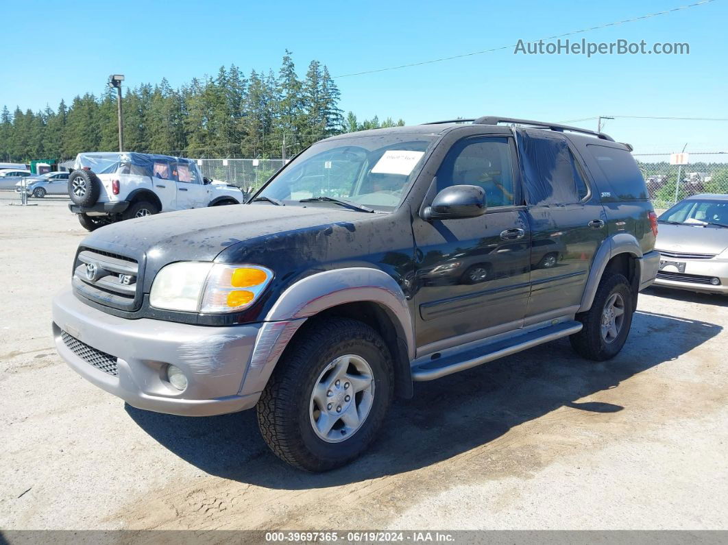 2002 Toyota Sequoia Sr5 V8 Black vin: 5TDBT44A12S066549