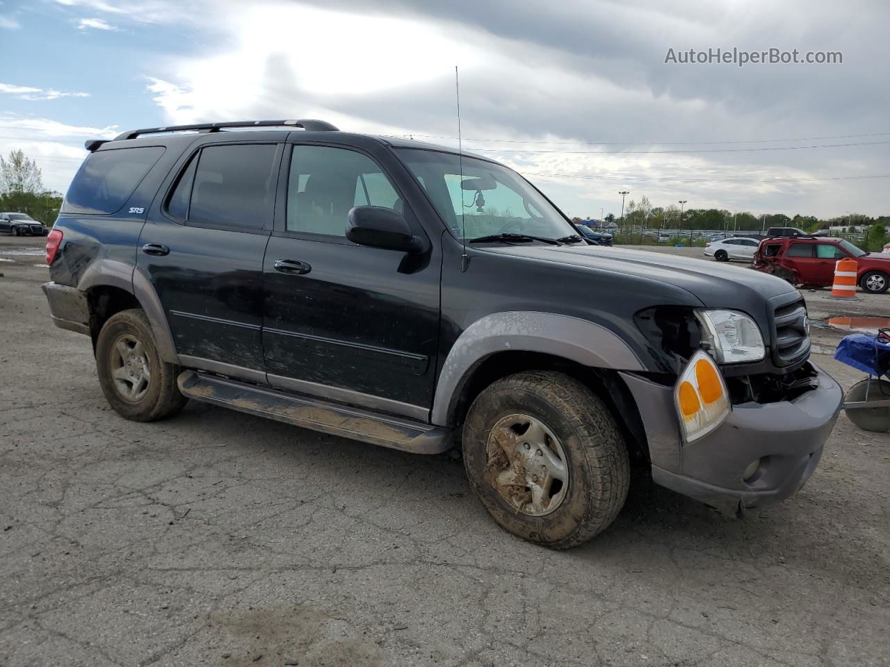 2002 Toyota Sequoia Sr5 Black vin: 5TDBT44A12S068074