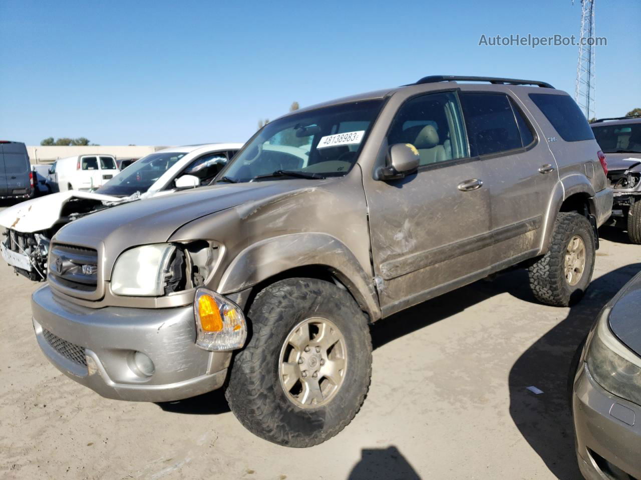 2002 Toyota Sequoia Sr5 Золотой vin: 5TDBT44A12S073582