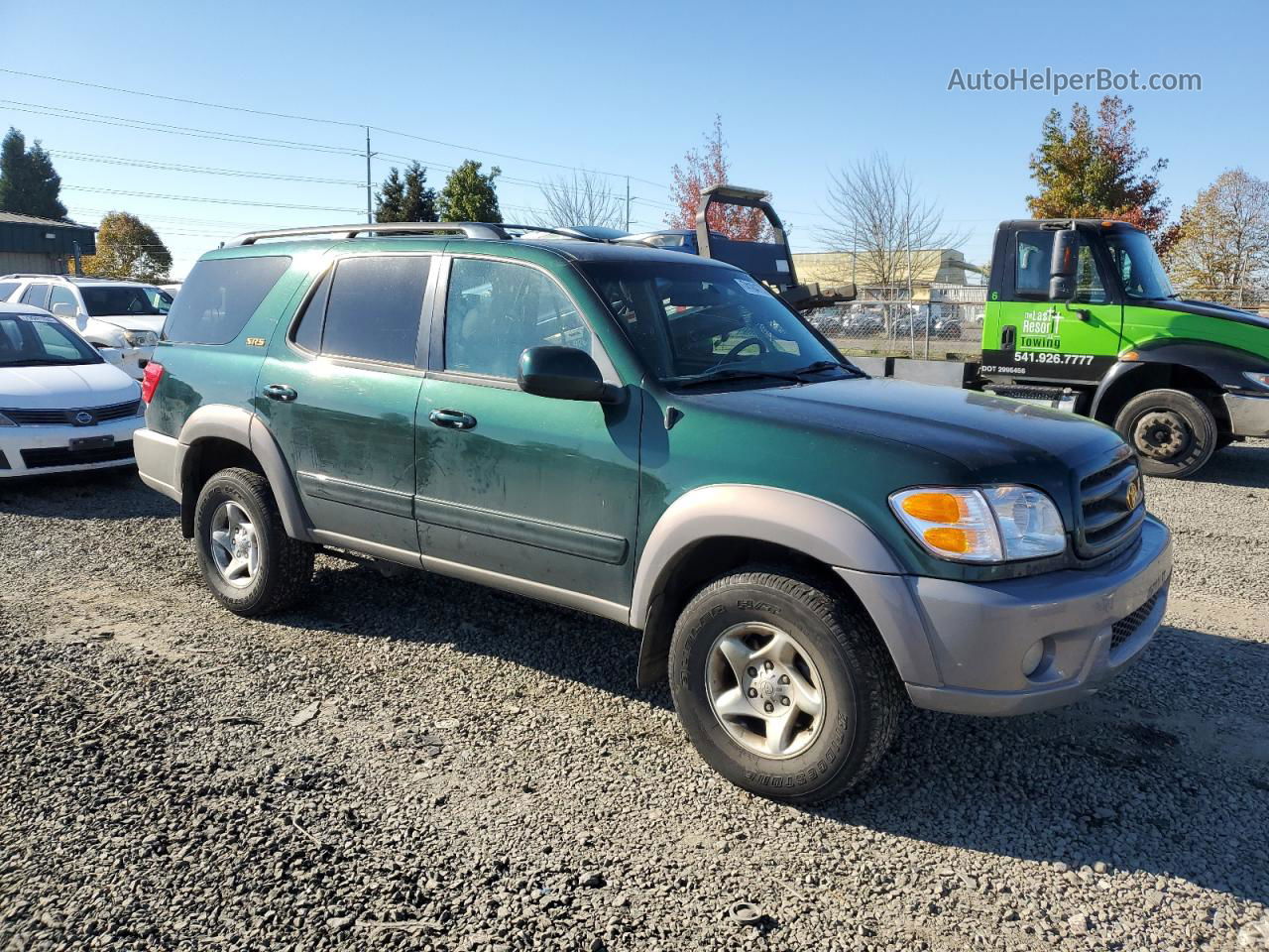 2002 Toyota Sequoia Sr5 Green vin: 5TDBT44A12S127933