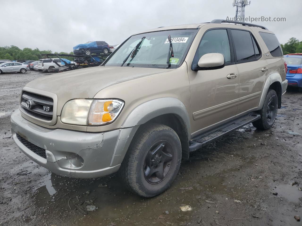 2002 Toyota Sequoia Sr5 Beige vin: 5TDBT44A12S132923