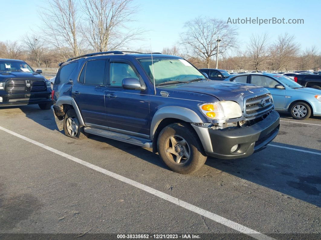 2002 Toyota Sequoia Sr5 Blue vin: 5TDBT44A22S073722