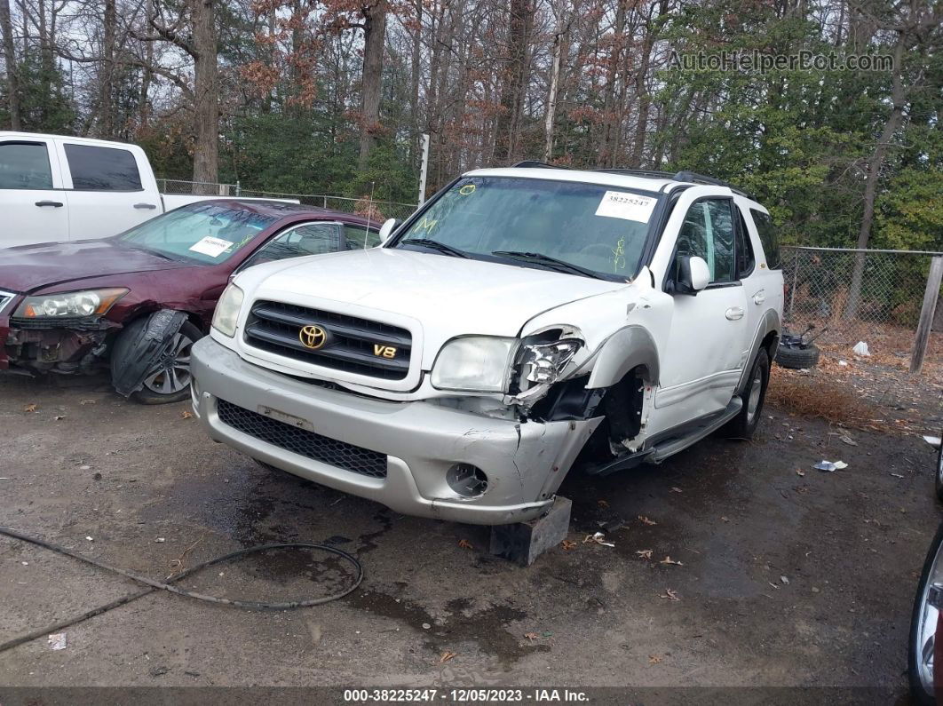 2002 Toyota Sequoia Sr5 White vin: 5TDBT44A22S097633