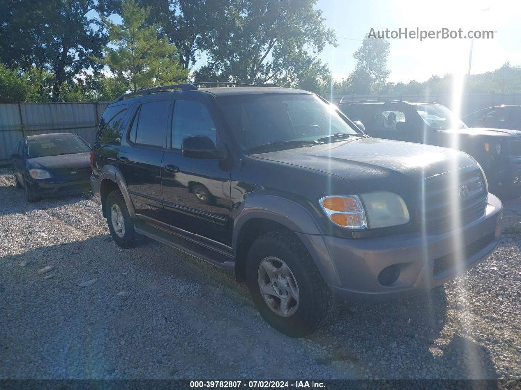 2002 Toyota Sequoia Sr5 V8 Black vin: 5TDBT44A32S070215