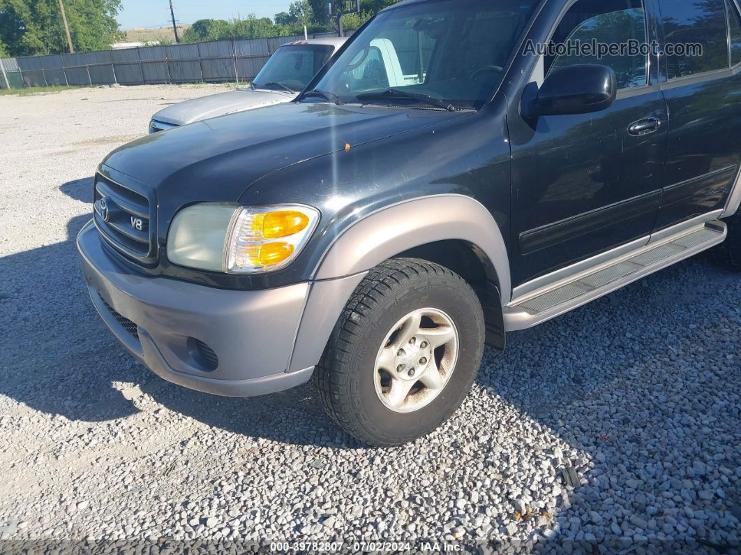 2002 Toyota Sequoia Sr5 V8 Black vin: 5TDBT44A32S070215