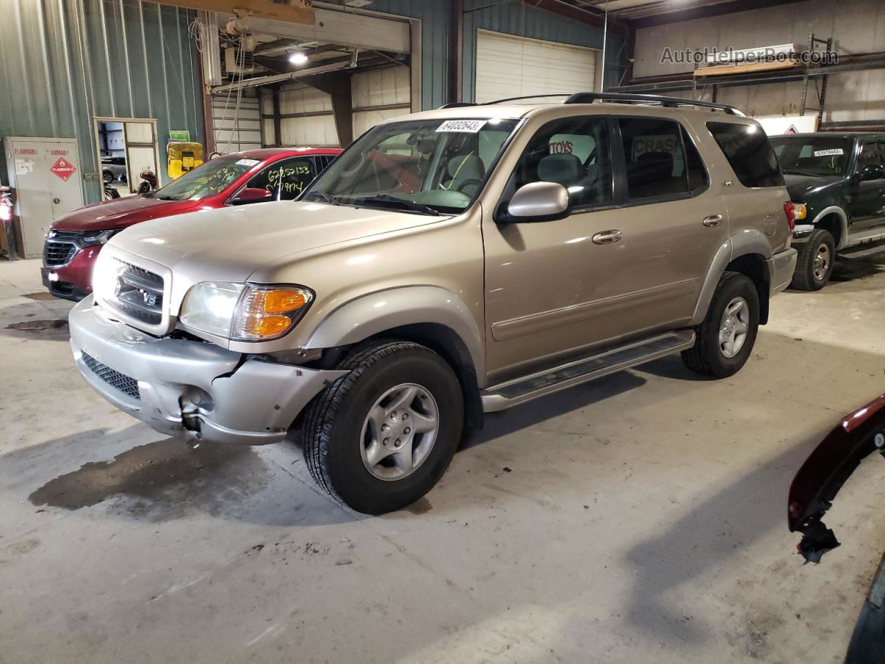 2002 Toyota Sequoia Sr5 Tan vin: 5TDBT44A32S137136