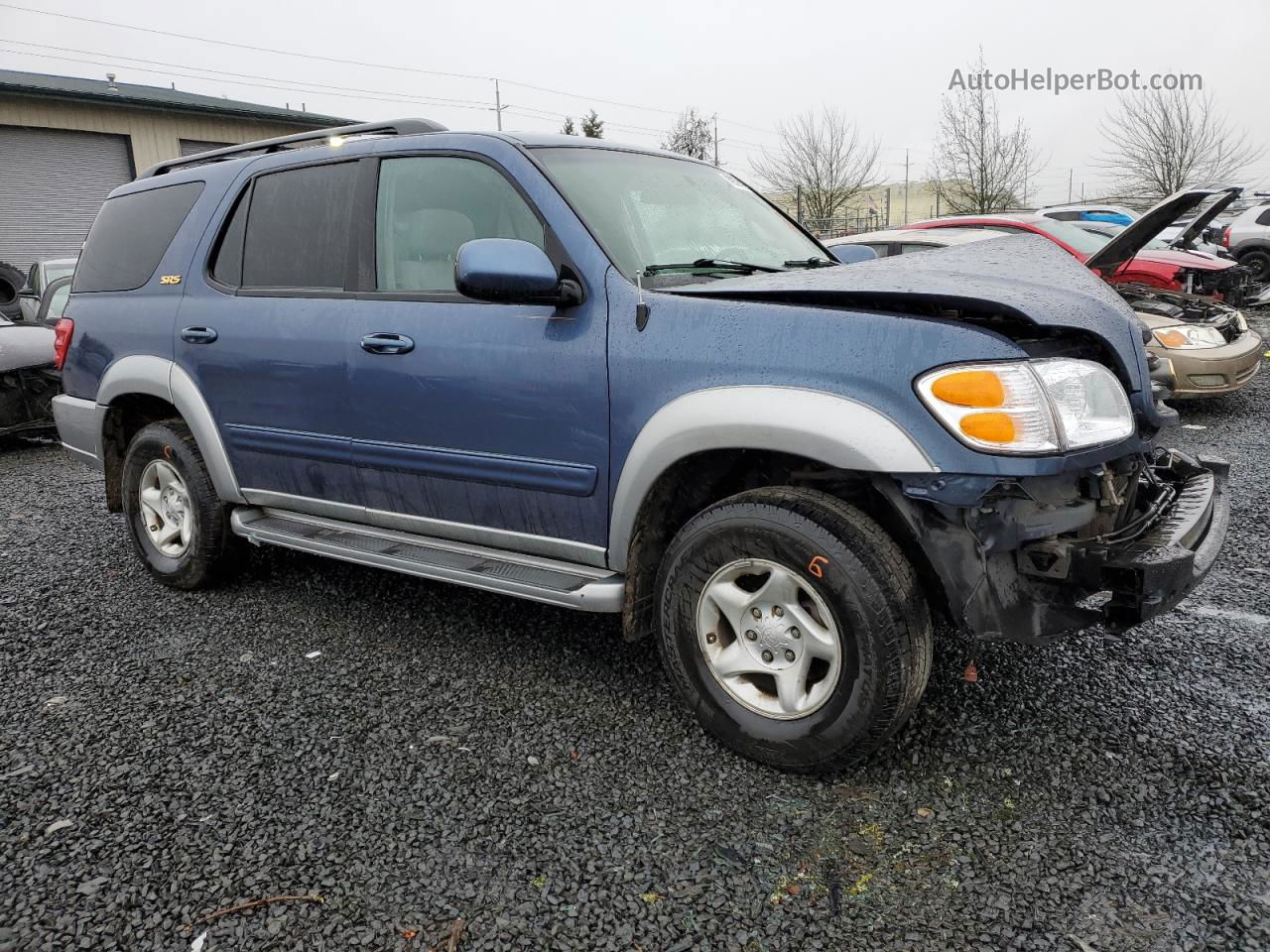 2002 Toyota Sequoia Sr5 Синий vin: 5TDBT44A42S070482