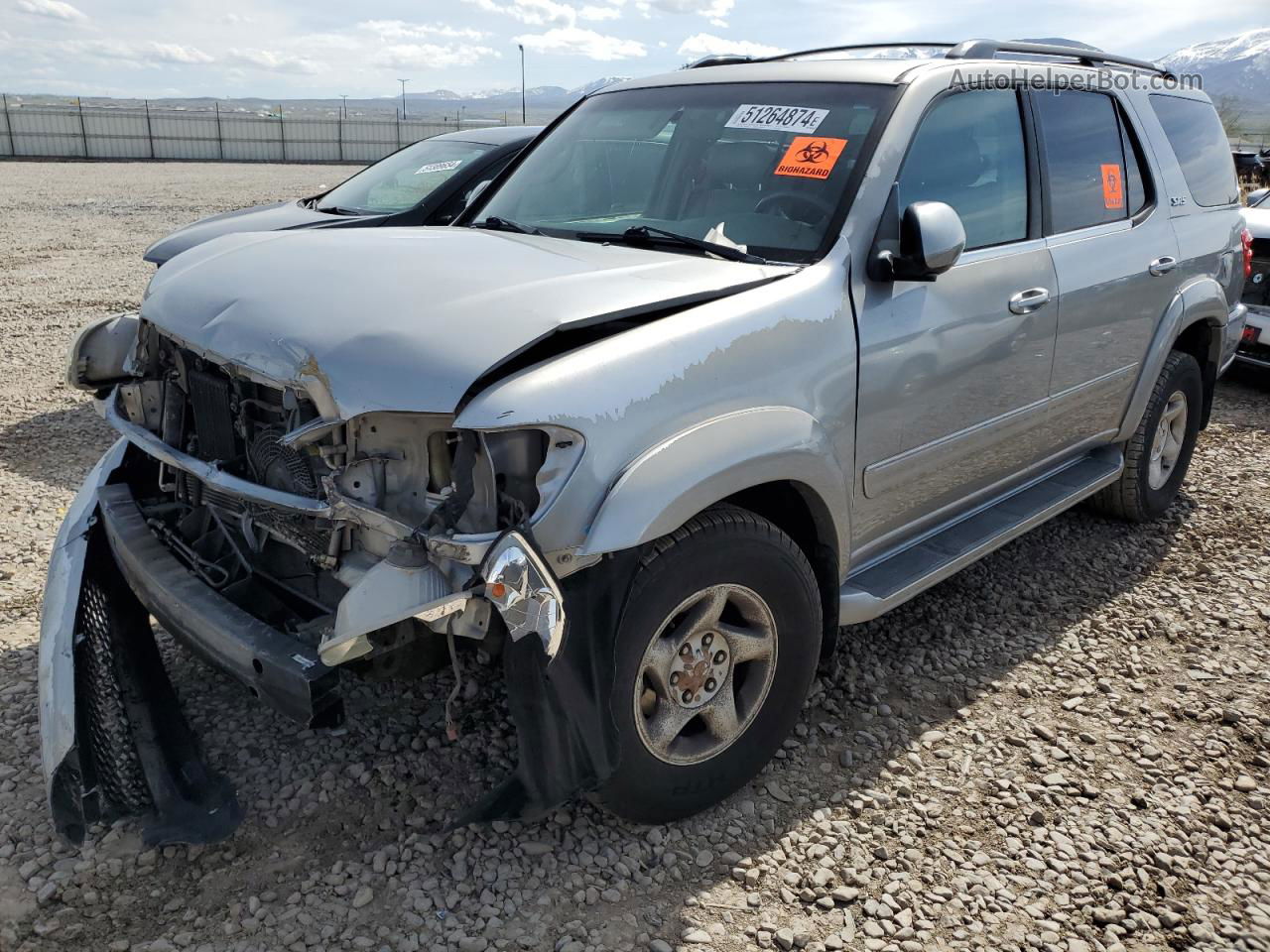 2002 Toyota Sequoia Sr5 Silver vin: 5TDBT44A52S067882