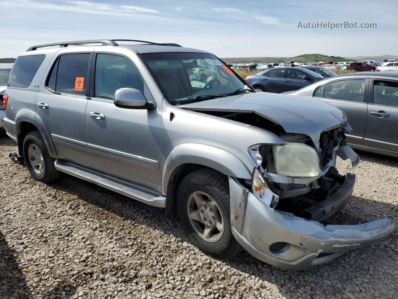 2002 Toyota Sequoia Sr5 Silver vin: 5TDBT44A52S067882