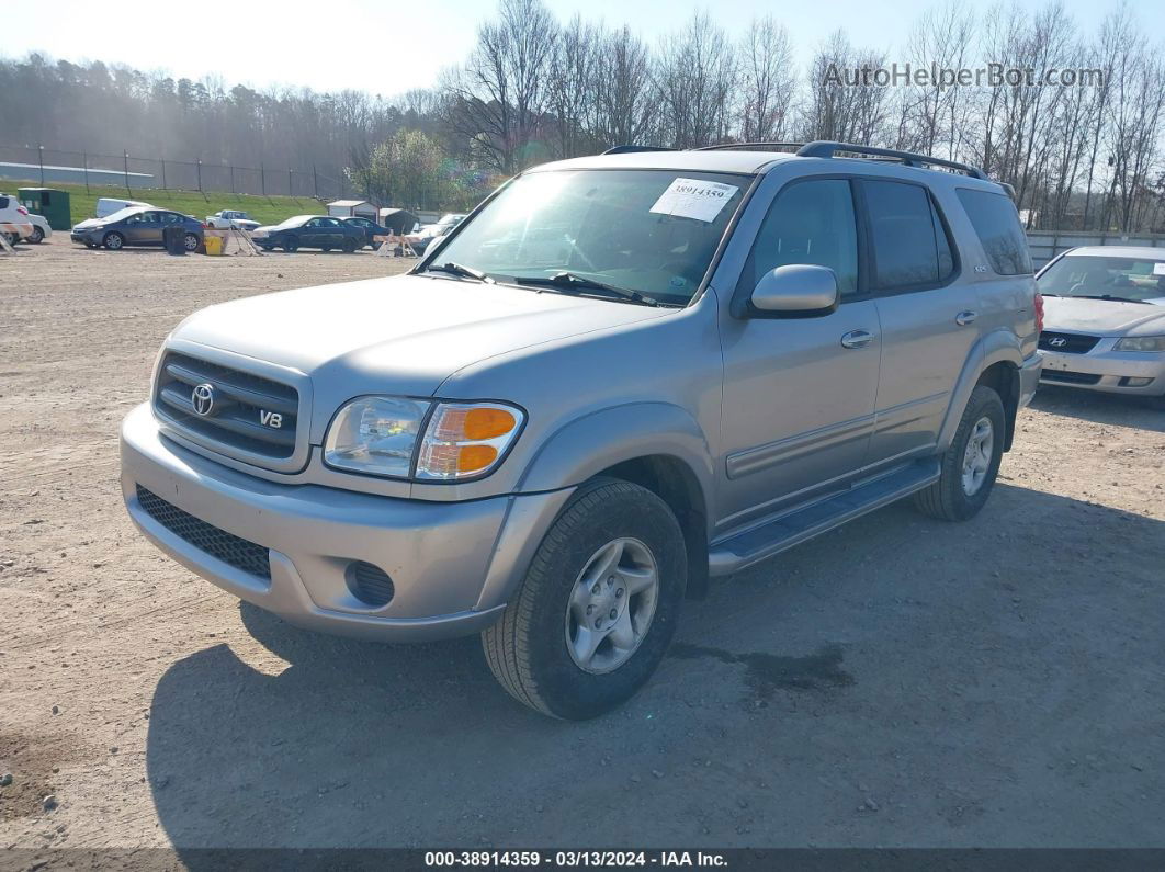 2002 Toyota Sequoia Sr5 V8 Gray vin: 5TDBT44A62S069608