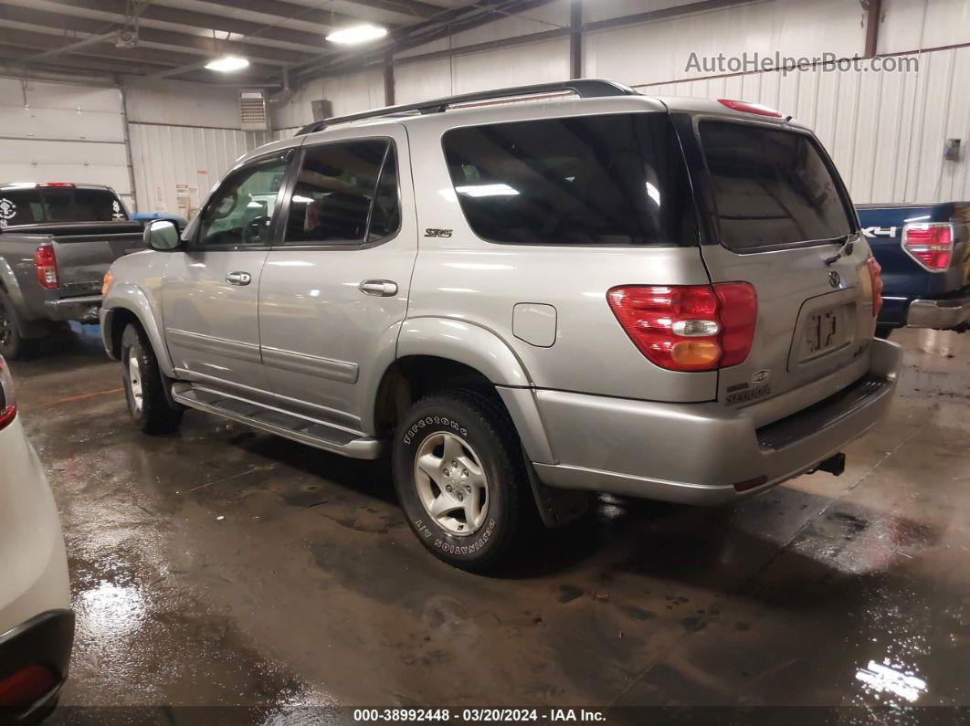 2002 Toyota Sequoia Sr5 V8 Silver vin: 5TDBT44A62S097084