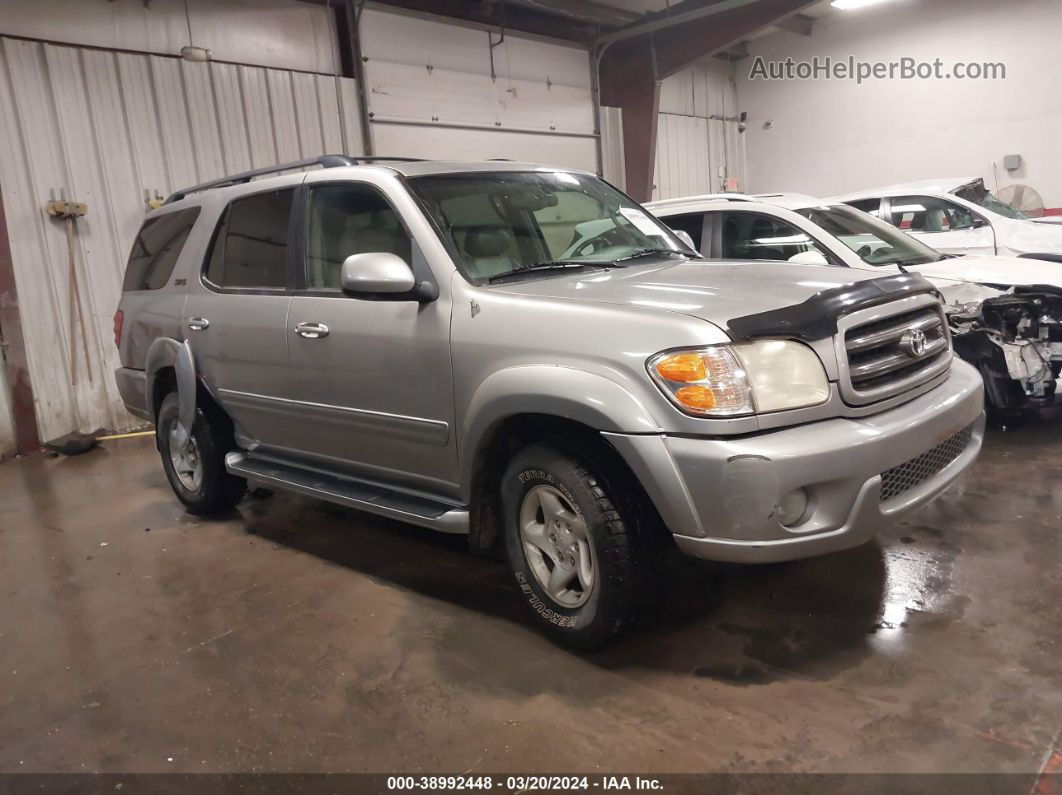 2002 Toyota Sequoia Sr5 V8 Silver vin: 5TDBT44A62S097084