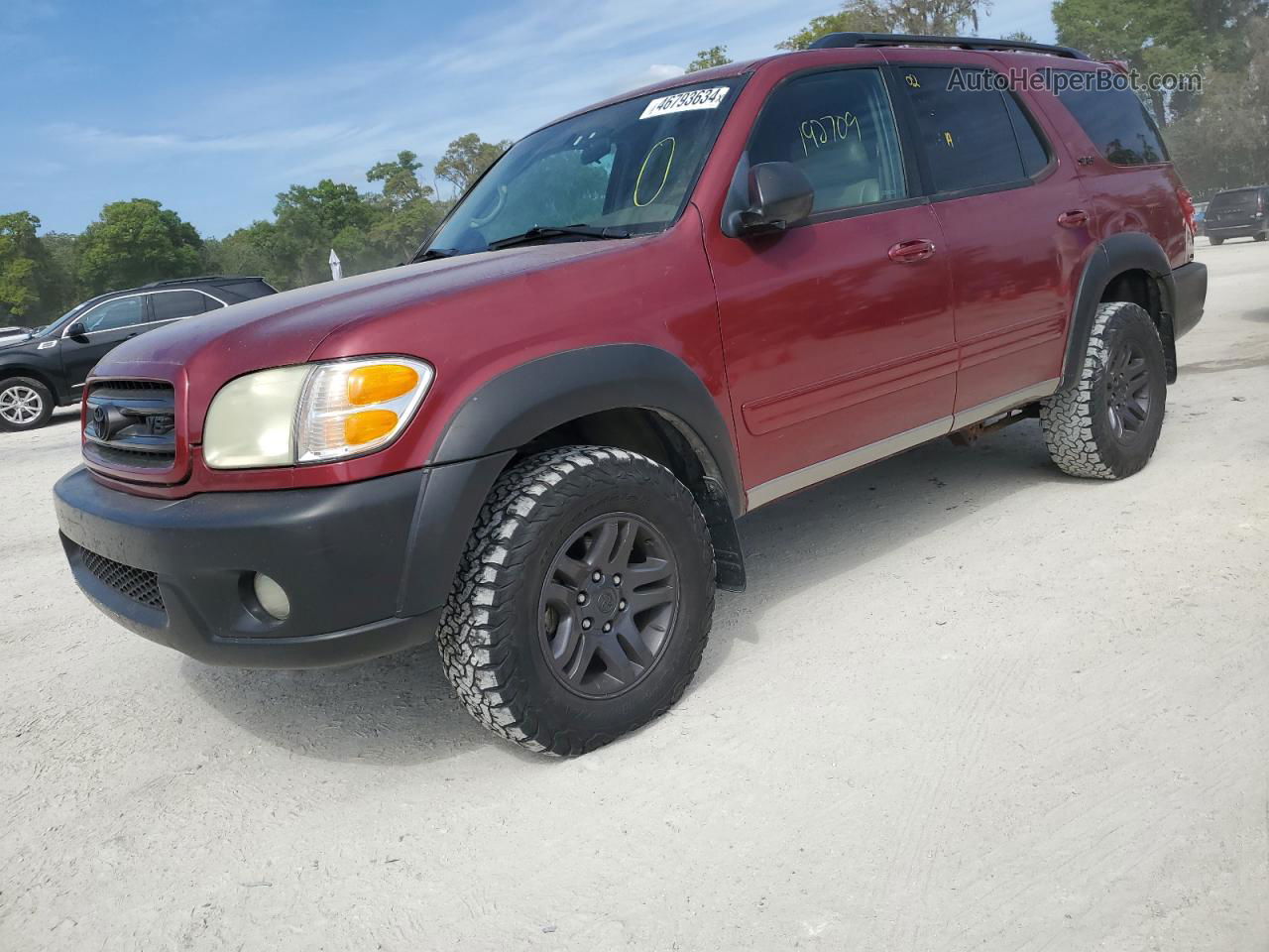 2002 Toyota Sequoia Sr5 Red vin: 5TDBT44A62S104714