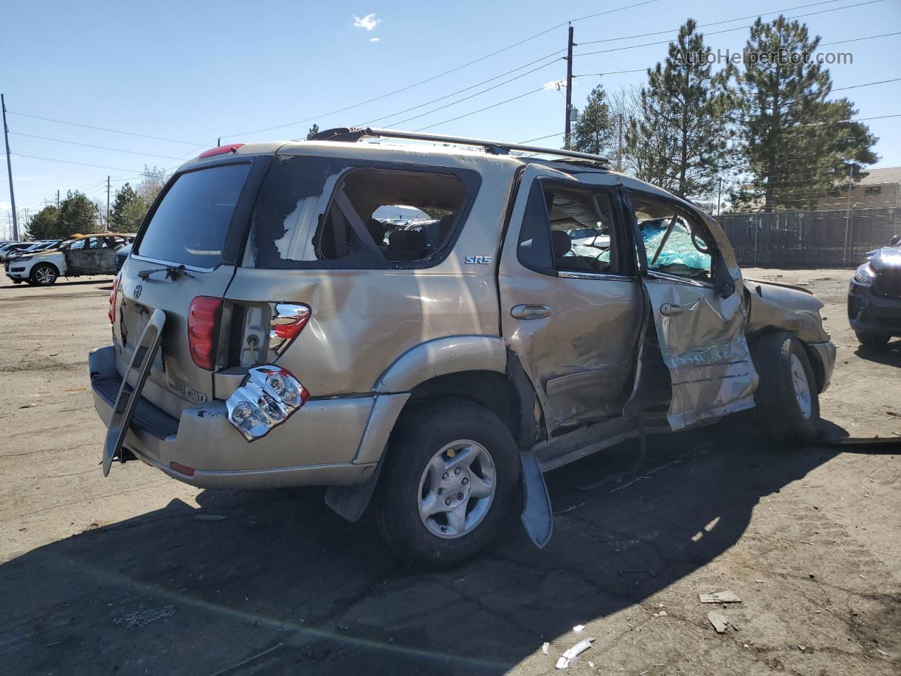 2002 Toyota Sequoia Sr5 Золотой vin: 5TDBT44A72S113759