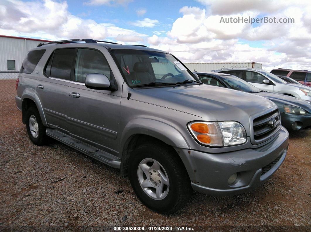 2002 Toyota Sequoia Sr5 Silver vin: 5TDBT44A82S100938