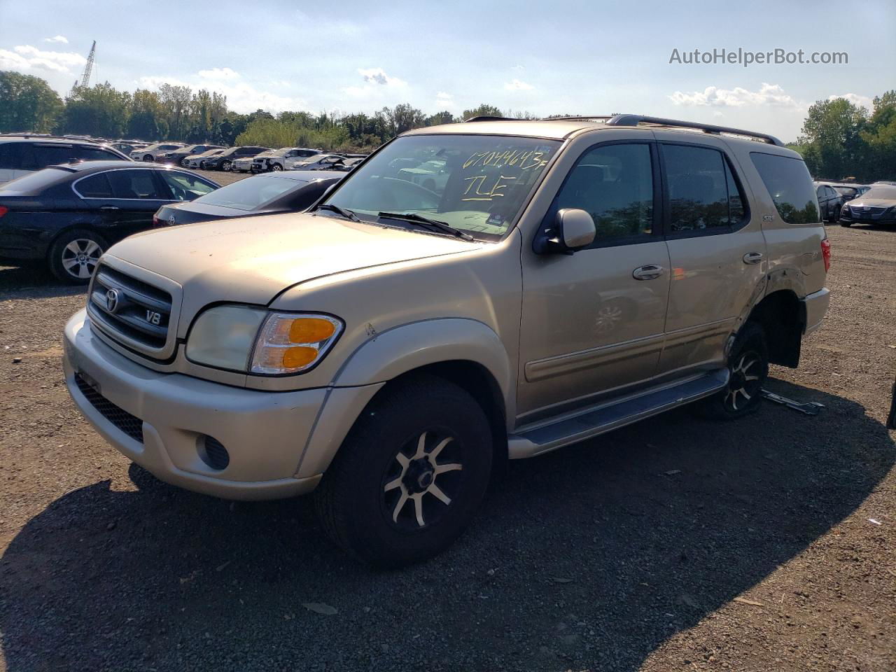 2002 Toyota Sequoia Sr5 Золотой vin: 5TDBT44A82S113124