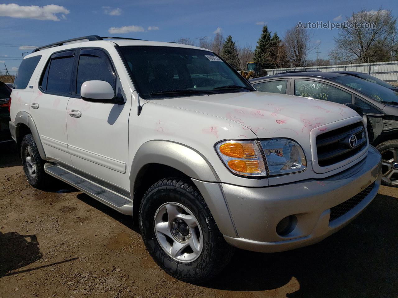 2002 Toyota Sequoia Sr5 White vin: 5TDBT44A92S092025