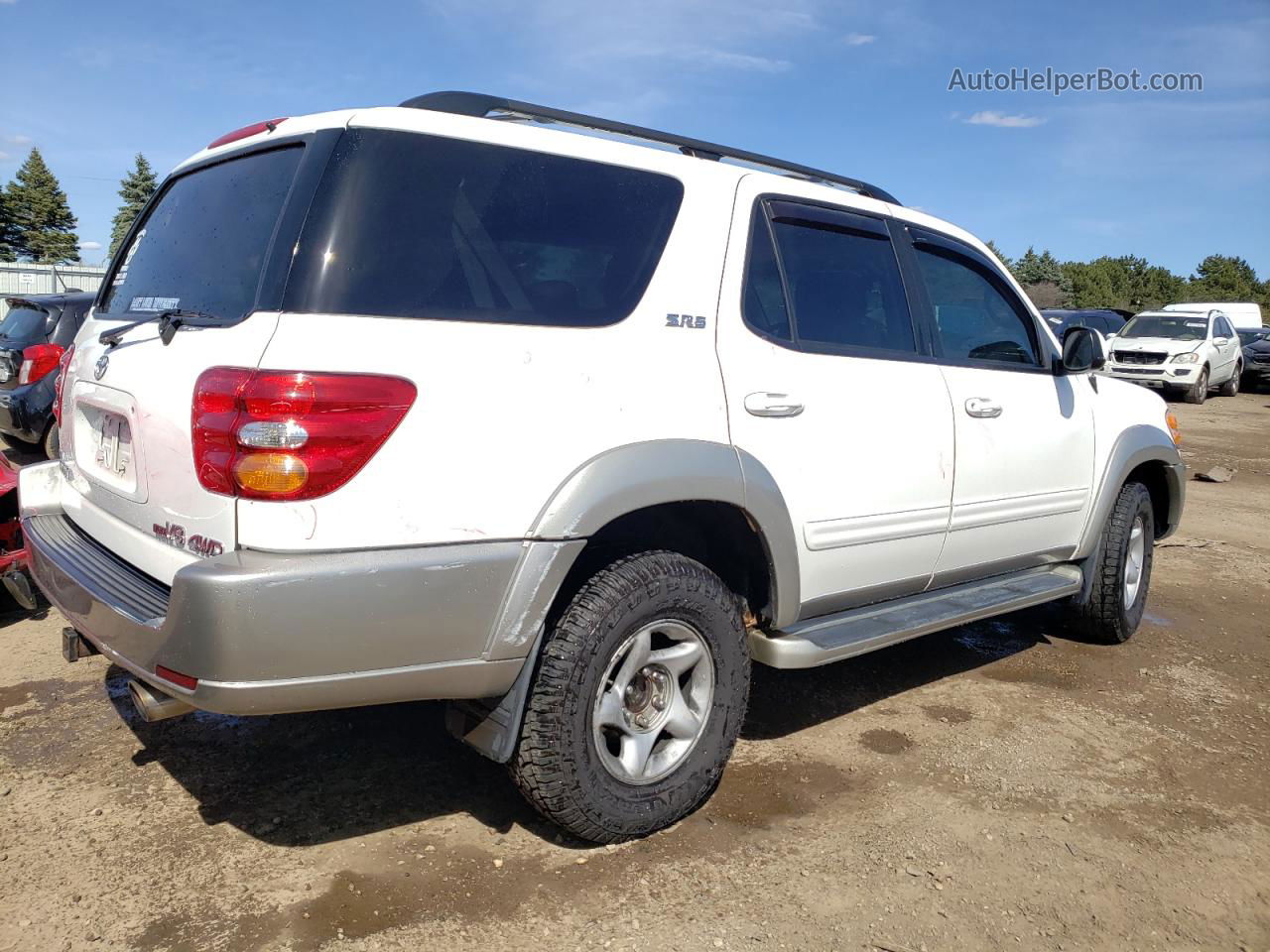 2002 Toyota Sequoia Sr5 White vin: 5TDBT44A92S092025