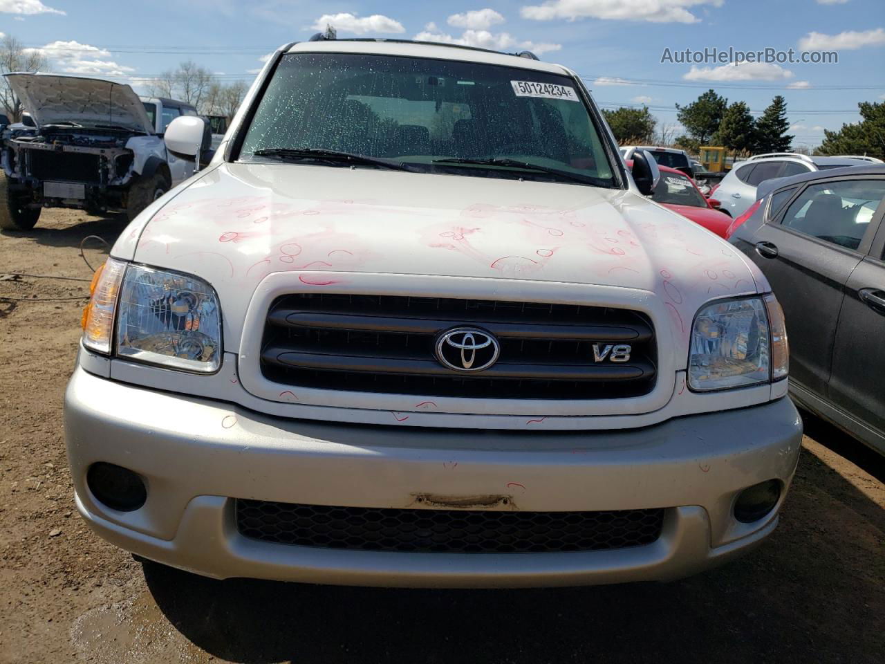 2002 Toyota Sequoia Sr5 White vin: 5TDBT44A92S092025