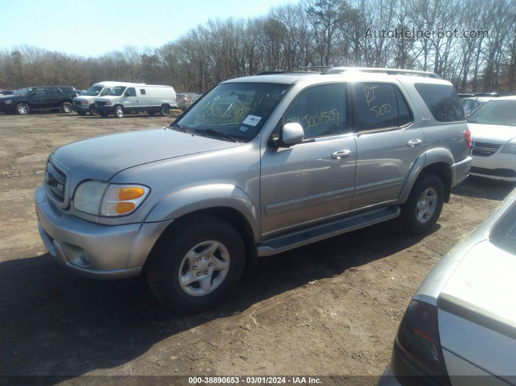 2002 Toyota Sequoia Sr5 V8 Gray vin: 5TDBT44A92S132085