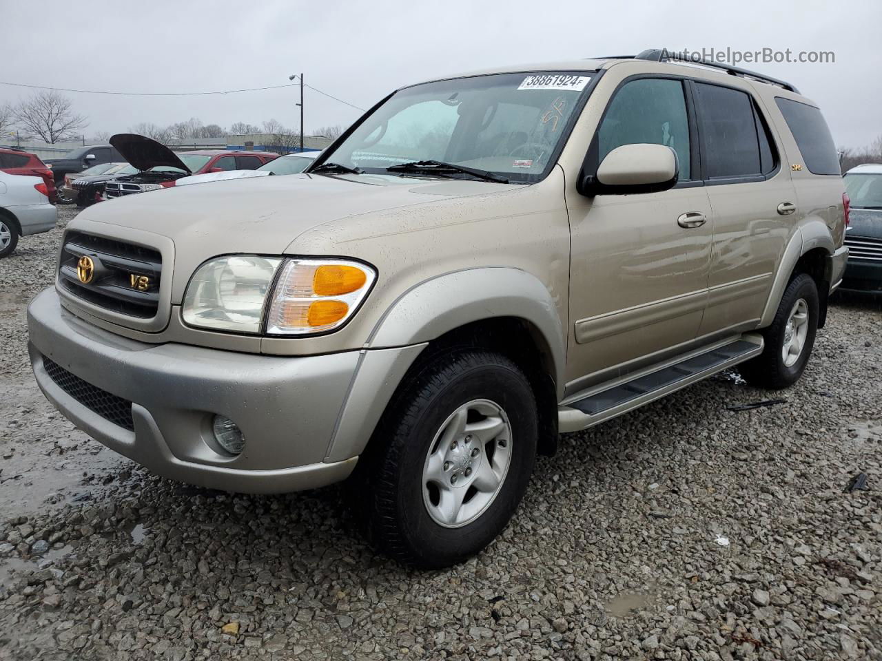 2002 Toyota Sequoia Sr5 Золотой vin: 5TDBT44AX2S127333